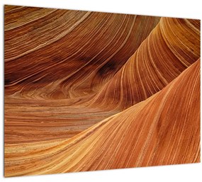 Sklenený obraz - Červený piesok (70x50 cm)