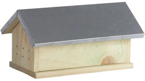 Domček pre čmeliaky Bee, 15x29x17 cm, drevo/kov, hnedá