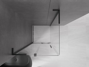 Mexen Velar L, sprchový kút s posuvnými dverami 90 x 90 cm, 8mm číre sklo, čierna matná, 871-090-090-03-70