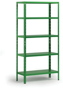 Policový regál 1800x900x400 mm, 5 políc, nosnosť police 70 kg, zelený