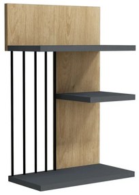 Nástěnná polica NEZMA dub safírový/antracit