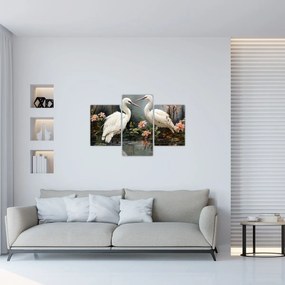 Obraz - Žeriavy biely (90x60 cm)