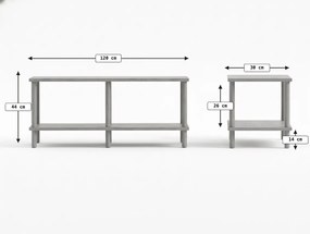 TV stolík SOLE 120 cm, biela
