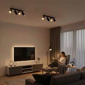 Toolight Toolight, stropné reflektorové svietidlo 4xGU10 60W APP940-4C, čierna, OSW-03858