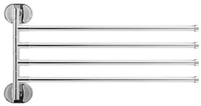 Nástenný vešiak na uteráky KICK - 4 ramenný - chrómový