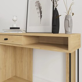 Konzolový stolík s doskou v dubovom dekore v prírodnej farbe 35x100 cm Saturne – Marckeric