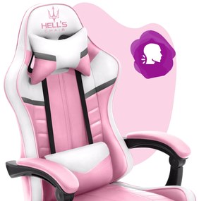 Hells Detská Herná stolička Hell's Chair HC-1004 KIDS Pink White Grey