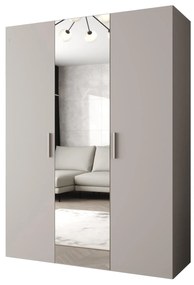 Šatníková skriňa 150 cm Borry 2 (kašmír + strieborná). Akcia -20%. Vlastná spoľahlivá doprava až k Vám domov. 1125820