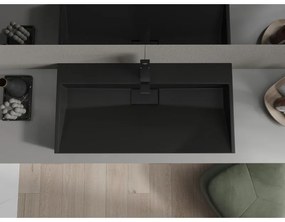 Mexen Ava, umývadlo na dosku z konglomerátu 1/O 90 x 46 cm, čierna matná, 23018071