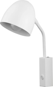 TK-LIGHTING Nástenné osvetlenie s vypínačom SOHO WHITE, 1xE27, 60W, biele