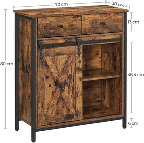 Úložná skrinka Vasagle Muni 70 cm hnedá