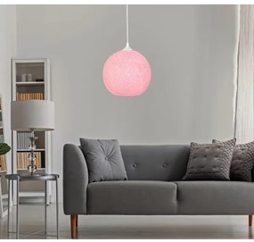 Luster na lanku JUTE 1xE27/60W/230V ružová