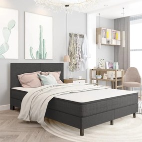 vidaXL Rám na boxspring posteľ, sivý, látka 140x200 cm
