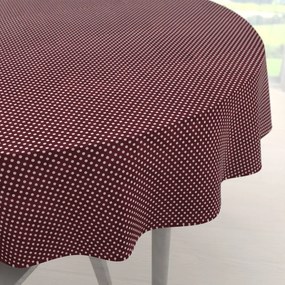 Biante Bavlnený okrúhly obrus Sandra SA-339 Biele bodky na tmavo červenom Ø 120 cm