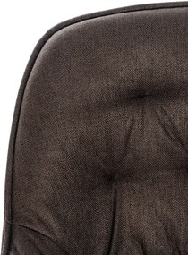 Barová stolička Gibson (SET 2 ks) - látka, kovové nohy čierne - Hnedá