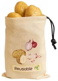 QUTTIN Vrecko na zemiaky, cibuľu alebo cesnak, REAUSABLE, hnedé 44,5 x 29,5 cm