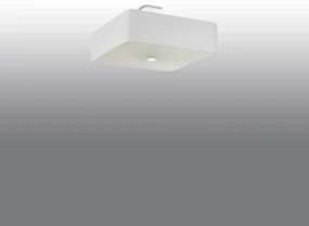 Stropné svietidlo Lokko, 1x biele textilné tienidlo, (biele sklo), (45 cm)