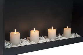 Dekoratívny krb na sviečky Cube 800 čierny