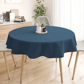 Goldea okrúhly obrus 100% bavlnené plátno - námornícky modrý Ø 110 cm