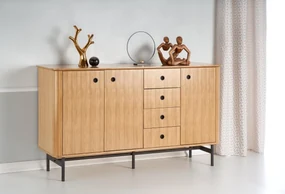 Nízka komoda Smart KM-1 167 cm dub přírodní/čierna