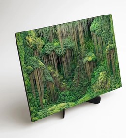 DUBLEZ | Tlačený machový obraz na dreve - Dotyk divočiny