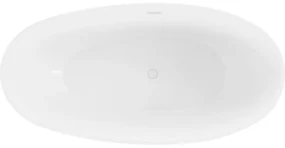 Mexen Bilbao, voľne stojaca vaňa 180 x 90 cm, biela-čierna, biely prepad, 51311809075-20