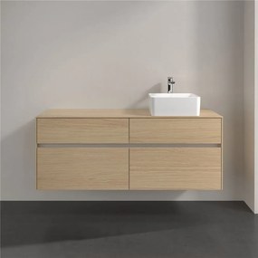 VILLEROY &amp; BOCH Collaro závesná skrinka pod umývadlo na dosku (umývadlo vpravo), 4 zásuvky, 1400 x 500 x 548 mm, Nordic Oak, C04700VJ