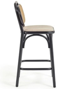 Čierna barová stolička z brestového dreva (výška sedadla 65 cm) Doriane – Kave Home