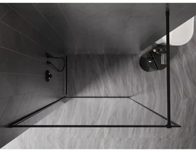 Mexen, Mexen Kioto-XF sprchová stena s rámom 70 x 202 cm, priehľadná 10 mm, čierna - 800-070-104-70-00-X