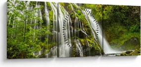 Obraz - Vodopád, Wind River Valley (s hodinami) (90x30 cm)
