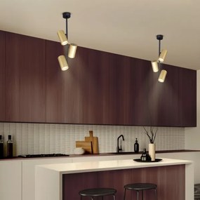 Brilagi - Luster na tyči SELE VERTICAL 3xGU10/30W/230V čierna/zlatá