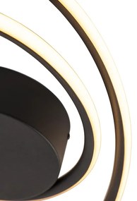 Dizajnové stropné svietidlo čierne vrátane LED 3-stupňový stmievač - Rowan