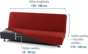 Super strečové poťahy NIAGARA tehlová dvojkreslo s drevenými rúčkami (š. 130 - 160 cm)