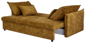 Rozkladacia pohovka APARTMENT 215 cm zamatová horčicovo žltá