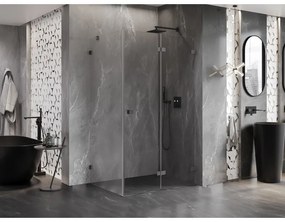 Mexen Lunar-F, sklápací sprchový kút pravý 80 x 70 cm, 8mm číre sklo, profil grafit brúsený, 836-080-070-66-00-P