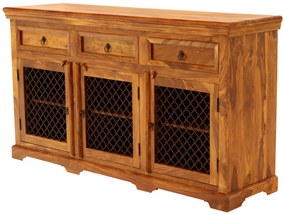 furniture-nabytek.cz - Rustikálna komoda z palisandru s kovovým opletením 160x45x90