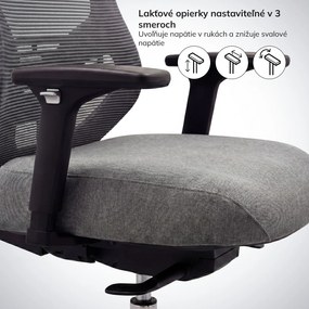 Ergonomická kancelárska stolička so sieťovinou tmavosivá AXIS