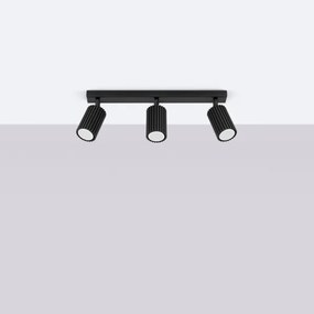 Sollux SL.1581 - Bodové svietidlo KARBON 3xGU10/10W/230V čierna