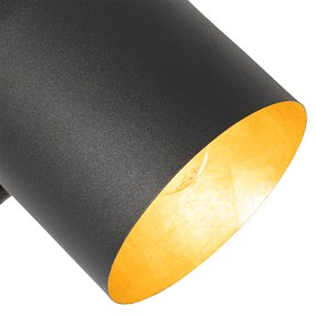 Moderná stojaca lampa čierna so zlatom nastaviteľná - Morik