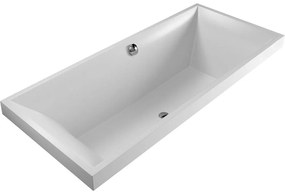 VILLEROY &amp; BOCH Squaro pravouhlá vaňa z materiálu Quaryl, odtok v strede, 1800 x 800 x 500 mm, biela alpská, UBQ180SQR2V-01