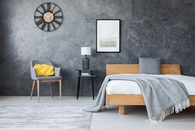 Tutumi Tutumi, okrúhle nástenné hodiny 35 cm kovové / drevené MC70902, čierna-hnedá, ZEG-08743
