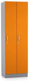 Drevená šatníková skrinka Visio LUX - 2 oddiely, 60 x 42 x 190 cm, oranžová