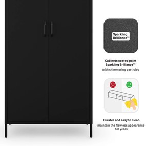 Čierna šatníková skriňa FLAVIO Modern 800 x 1850 x 450 mm