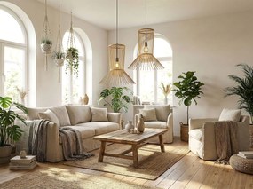 Toolight Toolight, stropné svietidlo 1xE27 APP1457-1CP, prírodná hnedá-čierna, OSW-00931