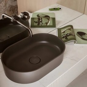 OMNIRES OVOUNAG - Umyvadlo OVO 55x36 cm dolomit matná popelavá šedá