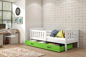 Posteľ KUBO 1 200x90 Biela - Zelená