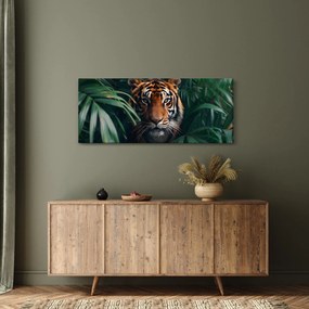 Obraz - Portrét tigra v džungli (120x50 cm)