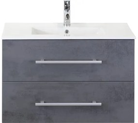 Kúpeľňový nábytkový set Sanox Stretto farba čela betón antracitovo sivá ŠxVxH 81 x 52 x 39 cm s keramickým umývadlom