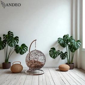 Závesné hojdacie kreslo pre mačky COCO - hnedé