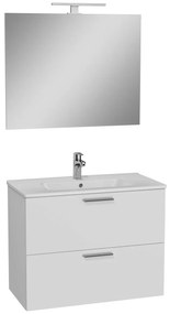 Kúpeľňová skrinka s umývadlom zrcadlem a osvětlením Vitra Mia 79x61x39,5 cm biela lesk MIASET80B